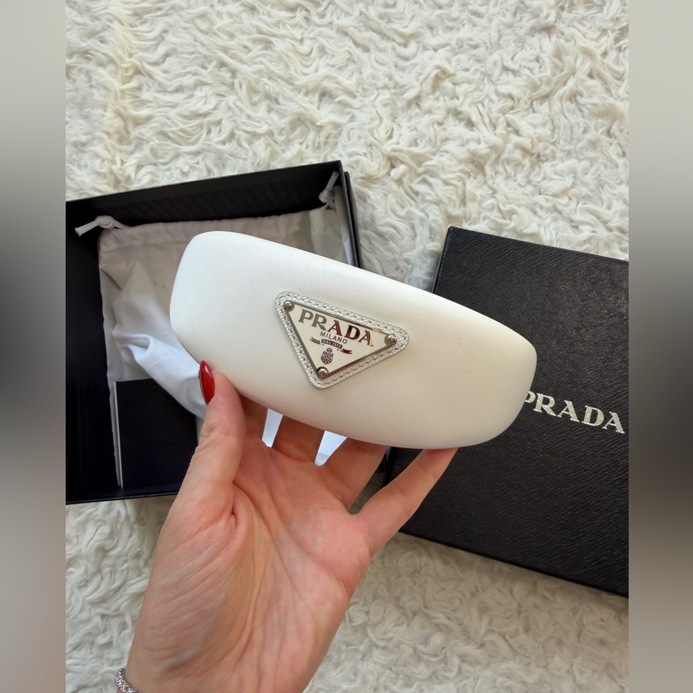 Authentic Prada White Re-Nylon Headband with full set - Picture 14 of 16
